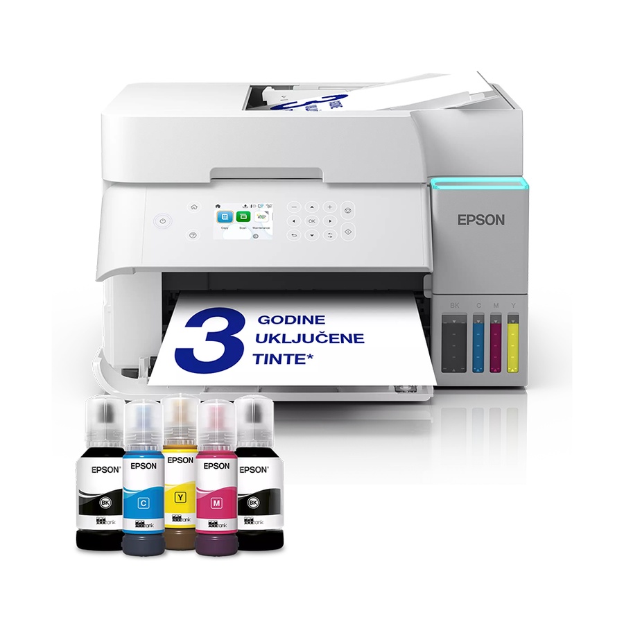 Printer EPSON EcoTank L6376 print/scan/copy/ 35str/min crno-bijelo.23str/min boja. 4800x1200 dpi. ADF, Duplex(scan, copy). WiFi. Bijeli.Tinte 101
