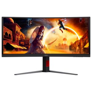 Monitor AOC Gaming CU34G4CA Curved 34", UWQHD (3440x1440), Fast VA, 1500R, 180Hz, 1ms (GtG), 450cd/m2, 3000:1, Adaptive Sync, HDR400, USB hub,
