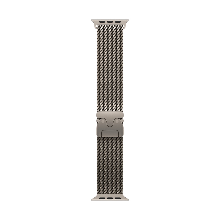Apple Watch Ultra 4 49mm Titanium Case with Natural Titanium Milanese Loop - M mja94se - Image 3