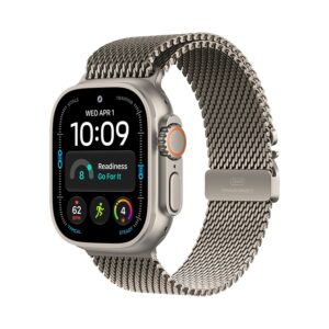 Apple Watch Ultra 4 49mm Titanium Case with Natural Titanium Milanese Loop - M mja94se
