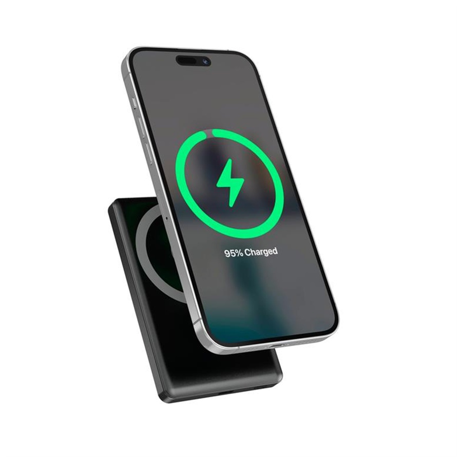 Gembird Powerbank, PB10-WPC15M-LCD-01, 15 W Magnetic wireless powerbank with LCD, 10000 mAh, black