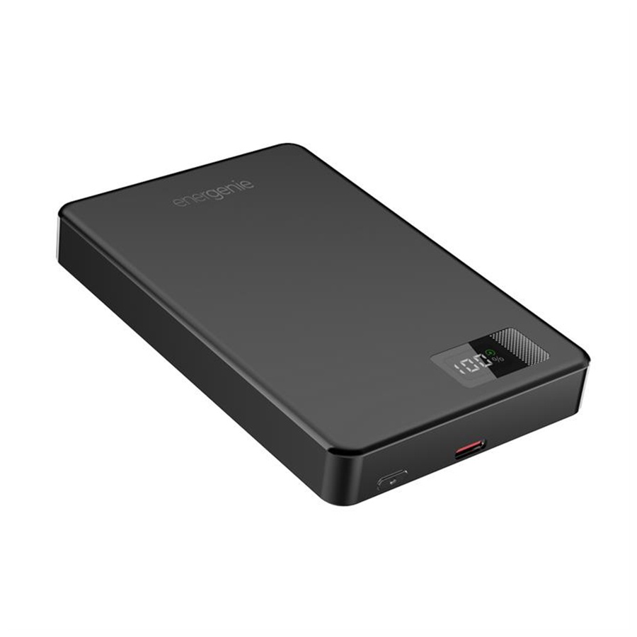 Gembird Powerbank, PB10-WPC15M-LCD-01, 15 W Magnetic wireless powerbank with LCD, 10000 mAh, black - Image 2