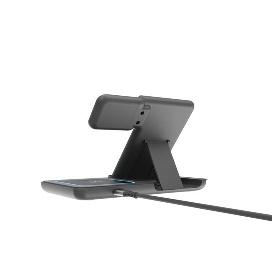 Wireless punjač GEMBIRD TA-WPC31A-01-BK, 3-in-1 foldable wireless charger stand, 15 W, Apple black - Image 3