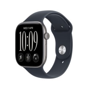 Apple Watch Series 12 42mm Space Grey Aluminium Case with Navy Blue Sport Band - S/M mje74et/a