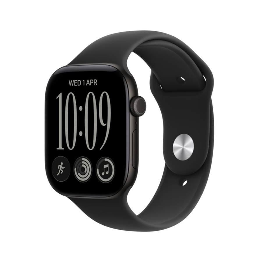 Apple Watch Series 12 46mm Black Aluminium Case with Black Sport Band - M/L mjel4et/a